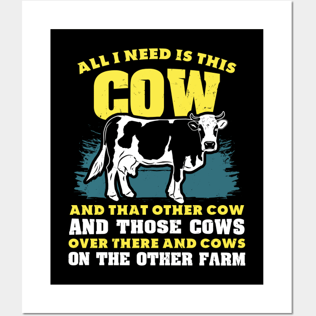 Dairy Cow Farmer Farm Animal Farming Cattle Gift Wall Art by Dolde08